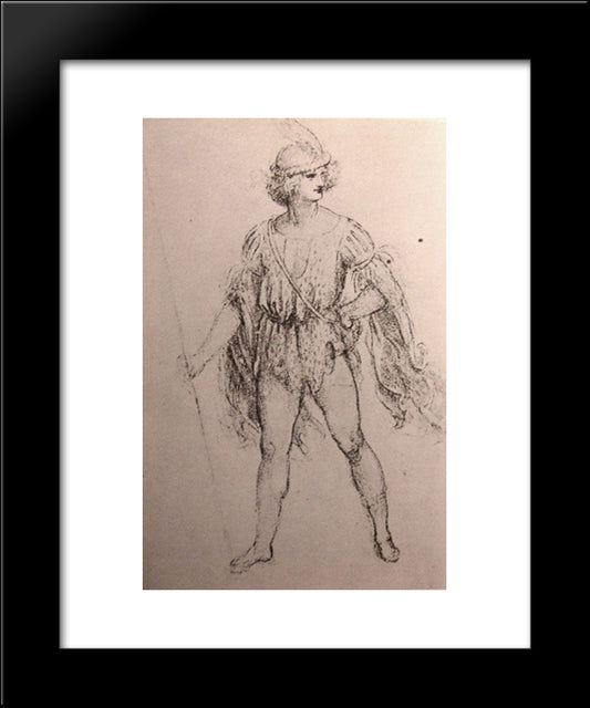 Drawing Of A Fancy Dress Costume 20x24 Black Modern Wood Framed Art Print Poster by da Vinci, Leonardo
