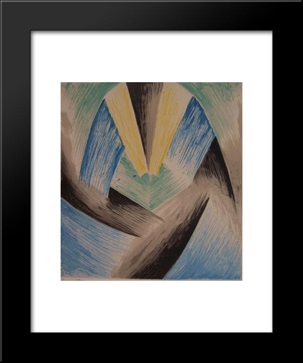 Colored Rhythms Ii 20x24 Black Modern Wood Framed Art Print Poster by Survage, Leopold