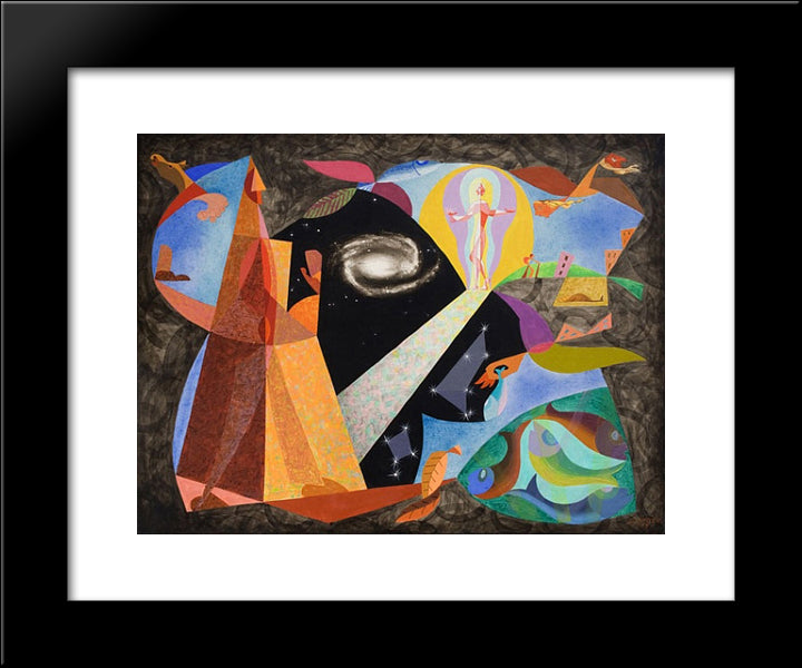 Destins 20x24 Black Modern Wood Framed Art Print Poster by Survage, Leopold