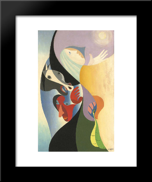 The Beauty And The Beast 20x24 Black Modern Wood Framed Art Print Poster by Survage, Leopold