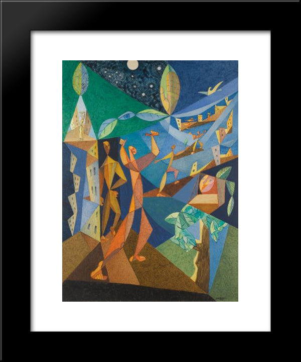 Untitled 20x24 Black Modern Wood Framed Art Print Poster by Survage, Leopold