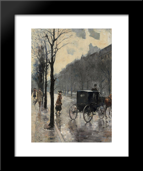 Am Kurfurstendamm 20x24 Black Modern Wood Framed Art Print Poster by Ury, Lesser