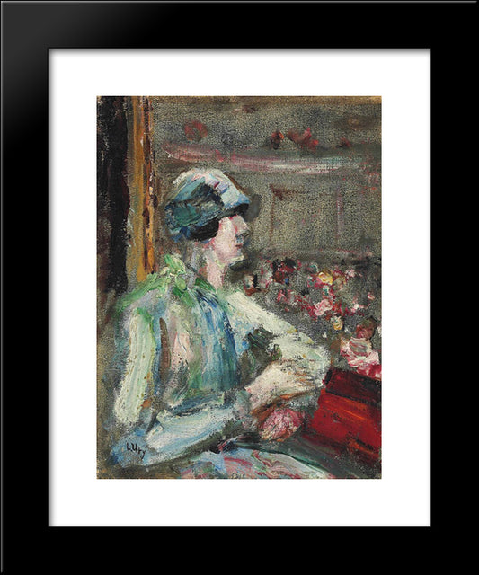 Lady In The Loge 20x24 Black Modern Wood Framed Art Print Poster by Ury, Lesser