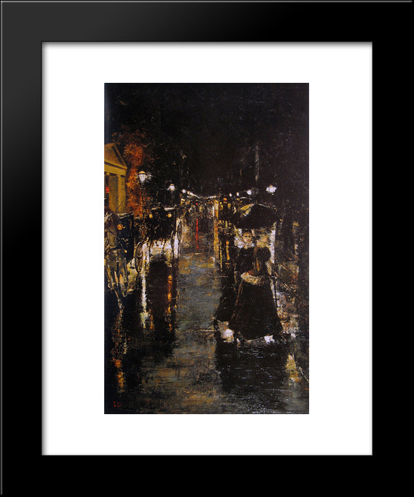 Leipziger Strasse 20x24 Black Modern Wood Framed Art Print Poster by Ury, Lesser