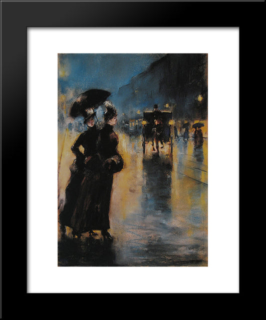 Nachtbeleuchtung 20x24 Black Modern Wood Framed Art Print Poster by Ury, Lesser