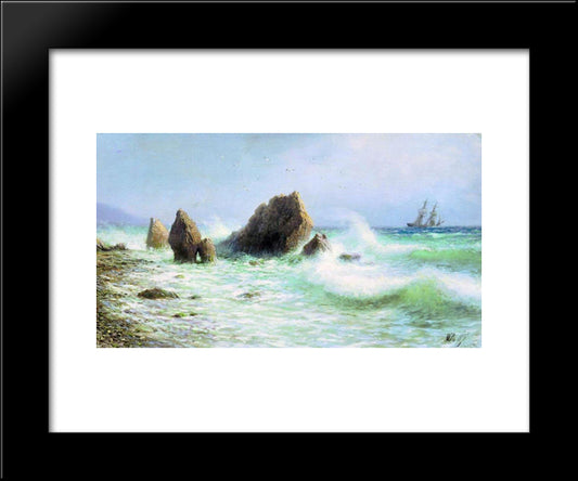 Along The Coast Livadia 20x24 Black Modern Wood Framed Art Print Poster by Lagorio, Lev