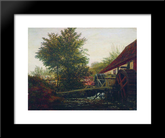 An Old Mill 20x24 Black Modern Wood Framed Art Print Poster by Lagorio, Lev