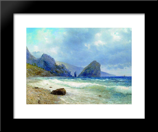 Crimea. Monk And Diva Rocks. 20x24 Black Modern Wood Framed Art Print Poster by Lagorio, Lev