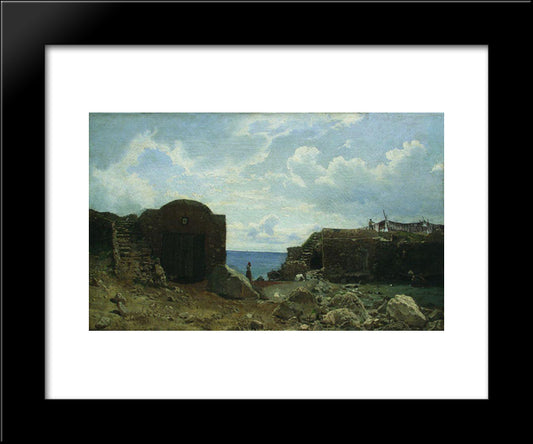 Fisherman'S Settlement 20x24 Black Modern Wood Framed Art Print Poster by Lagorio, Lev