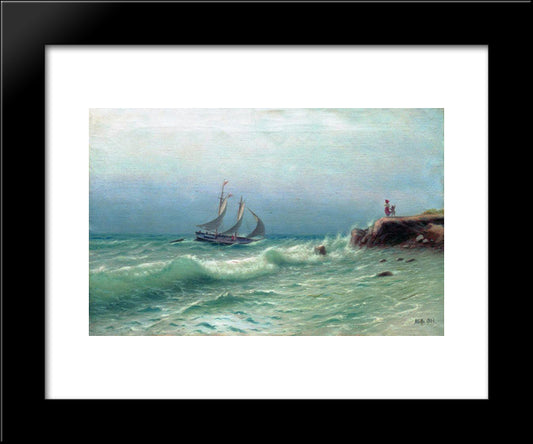 Happyness Of Meeting 20x24 Black Modern Wood Framed Art Print Poster by Lagorio, Lev