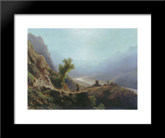 On The Caucasus Mountains 20x24 Black Modern Wood Framed Art Print Poster by Lagorio, Lev