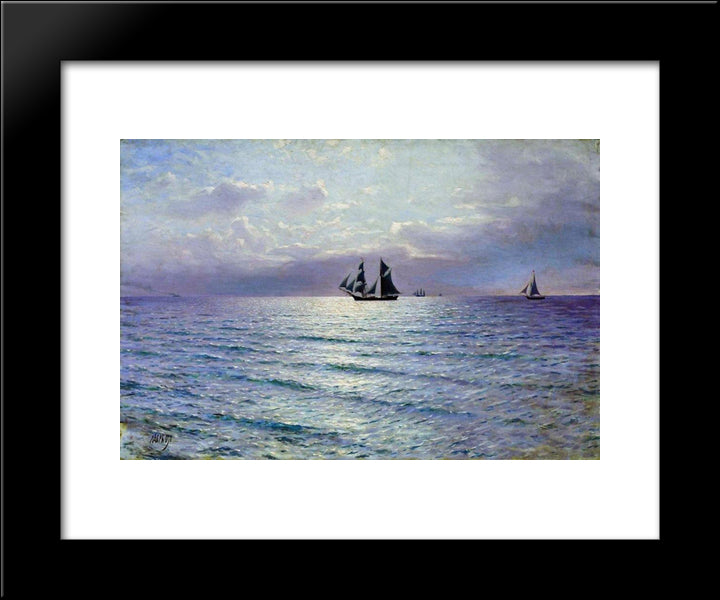 Sea 20x24 Black Modern Wood Framed Art Print Poster by Lagorio, Lev