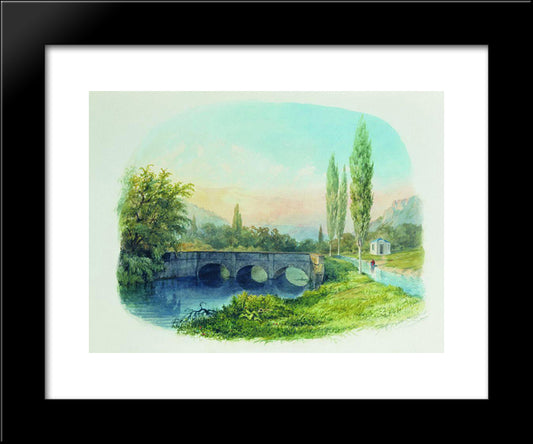 Sevastopol Aqueduct In The Gully Ushakovskaya 20x24 Black Modern Wood Framed Art Print Poster by Lagorio, Lev