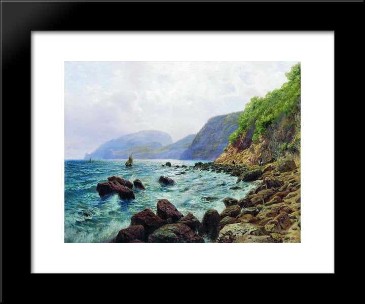 View Of Ayu-Dag From Alushta 20x24 Black Modern Wood Framed Art Print Poster by Lagorio, Lev