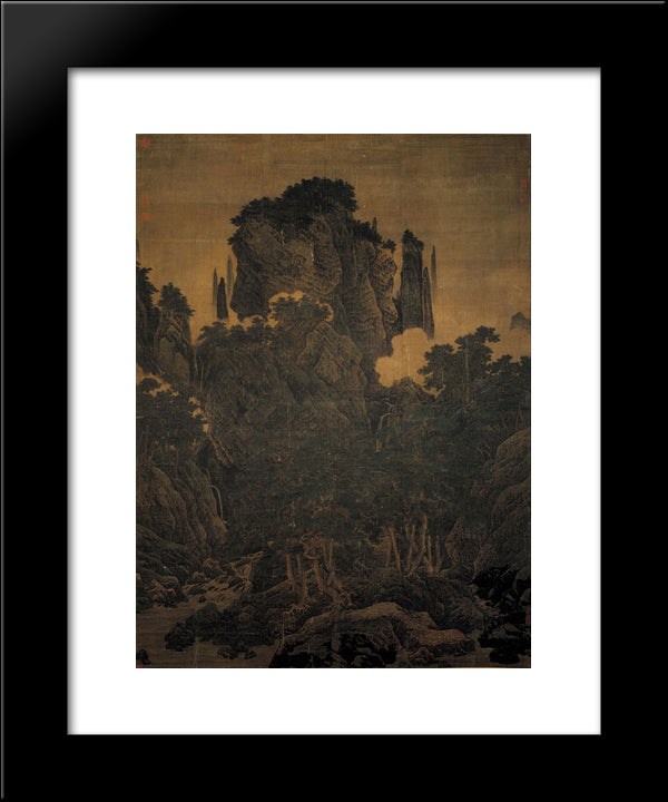Wind In The Pines Among A Myriad Valleys 20x24 Black Modern Wood Framed Art Print Poster by Li Tang