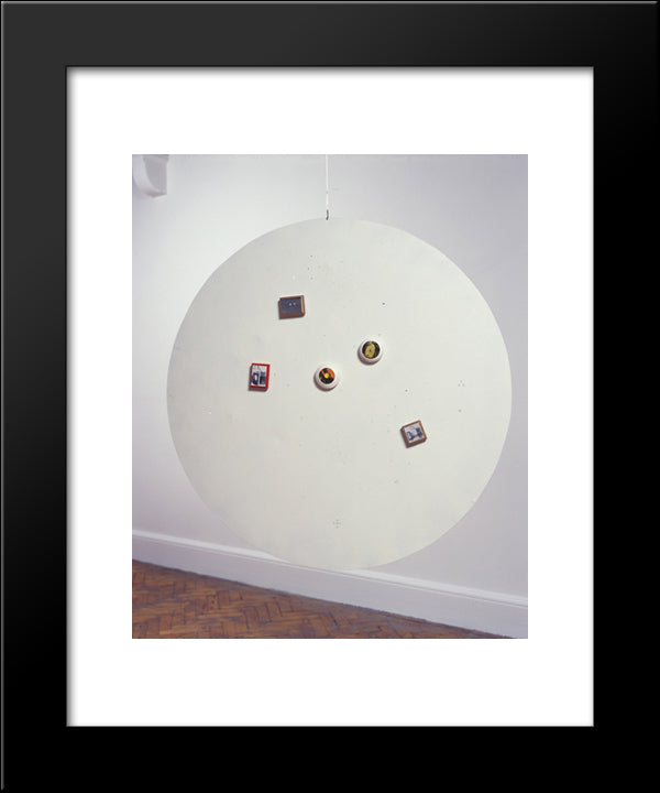 Untitled (Moveable Magnetic Photographic Points On Metallic Disc) 20x24 Black Modern Wood Framed Art Print Poster by Yuan Chia, Li