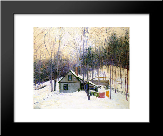 A Snowy Monday 20x24 Black Modern Wood Framed Art Print Poster by Cabot Perry, Lilla