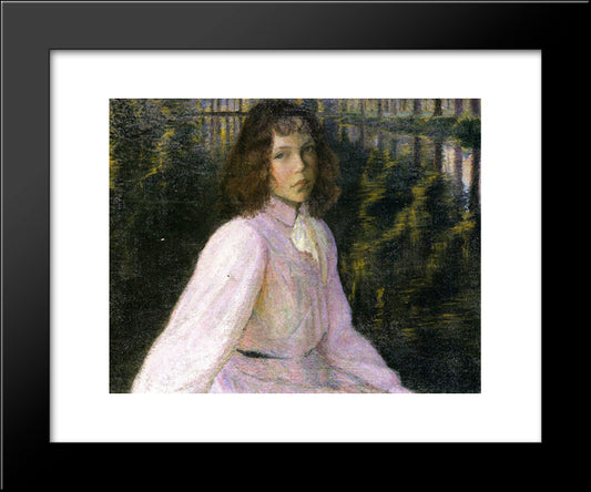 At The River'S Head 20x24 Black Modern Wood Framed Art Print Poster by Cabot Perry, Lilla