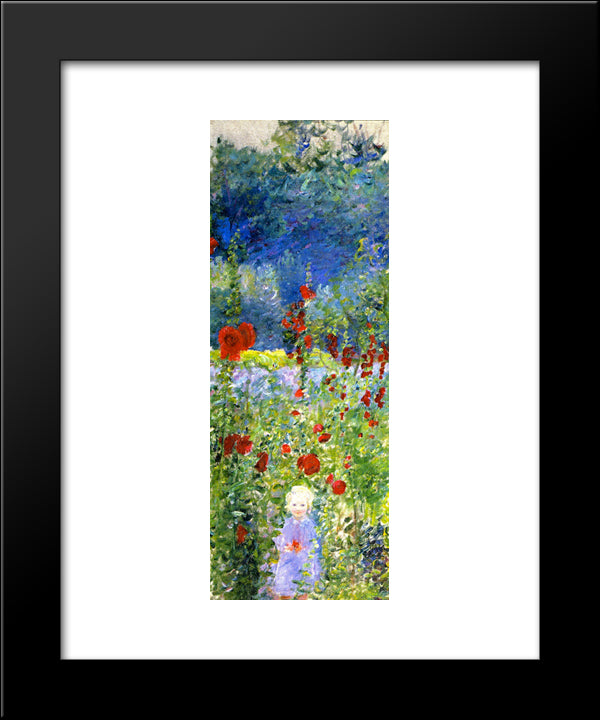Child In A Gerden, Giverny 20x24 Black Modern Wood Framed Art Print Poster by Cabot Perry, Lilla