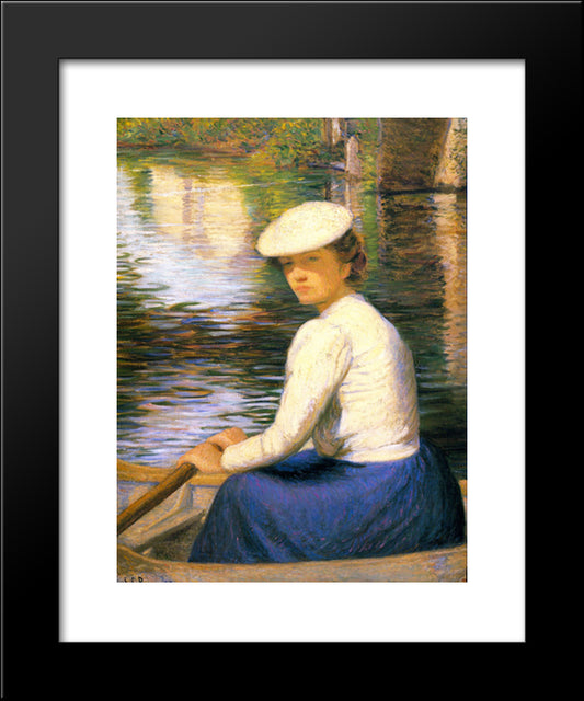 Dans Un Bateau (In A Boat) 20x24 Black Modern Wood Framed Art Print Poster by Cabot Perry, Lilla