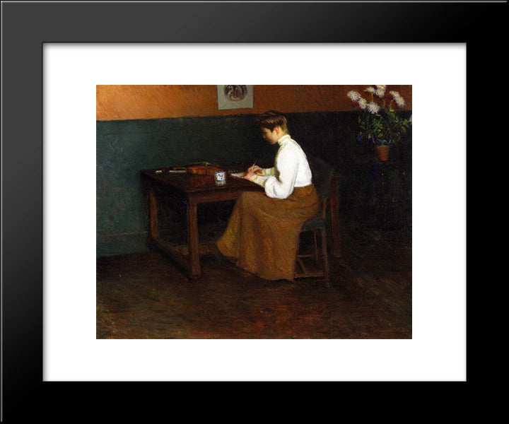 In The Studio 20x24 Black Modern Wood Framed Art Print Poster by Cabot Perry, Lilla