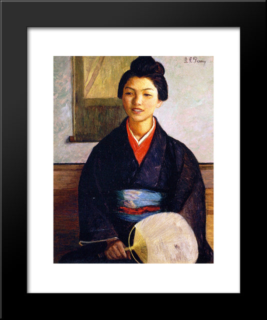 Japanese Girl 20x24 Black Modern Wood Framed Art Print Poster by Cabot Perry, Lilla