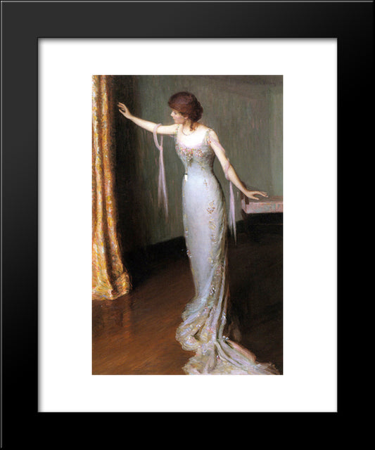 Lady In An Evening Dress 20x24 Black Modern Wood Framed Art Print Poster by Cabot Perry, Lilla