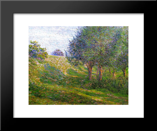 Late Afternoon - Giverny (Also Known As Railway Embankment - Giverny, Normandy Landscape) 20x24 Black Modern Wood Framed Art Print Poster by Cabot Perry, Lilla