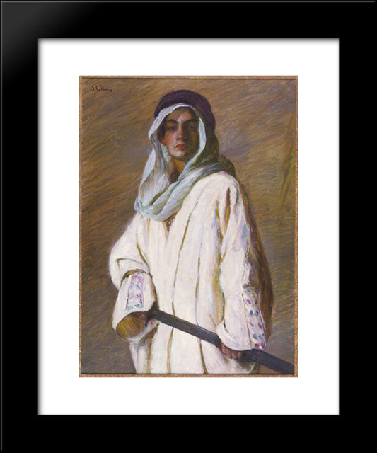 Portrait Of Kahlil Gibran 20x24 Black Modern Wood Framed Art Print Poster by Cabot Perry, Lilla
