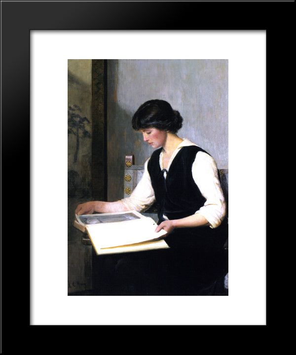 Reading 20x24 Black Modern Wood Framed Art Print Poster by Cabot Perry, Lilla