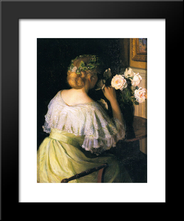 Roses (Also Known As The Scent Of Roses) 20x24 Black Modern Wood Framed Art Print Poster by Cabot Perry, Lilla