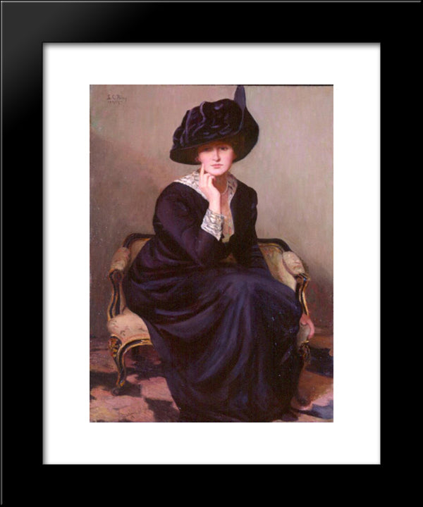 The Black Hat 20x24 Black Modern Wood Framed Art Print Poster by Cabot Perry, Lilla
