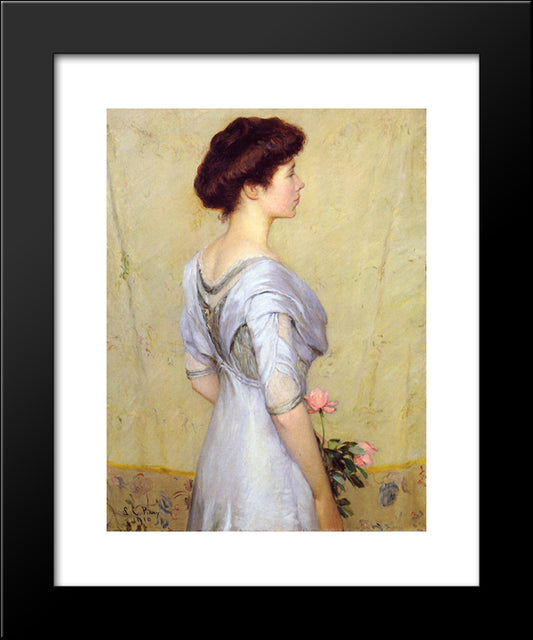 The Pink Rose 20x24 Black Modern Wood Framed Art Print Poster by Cabot Perry, Lilla