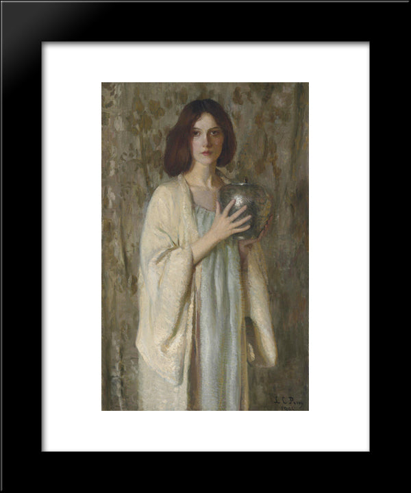 The Silver Vase 20x24 Black Modern Wood Framed Art Print Poster by Cabot Perry, Lilla