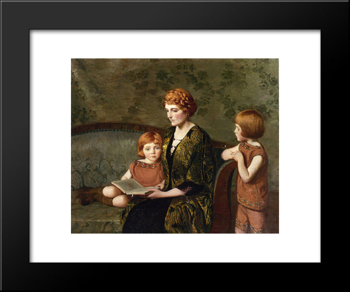 The Story Hour 20x24 Black Modern Wood Framed Art Print Poster by Cabot Perry, Lilla
