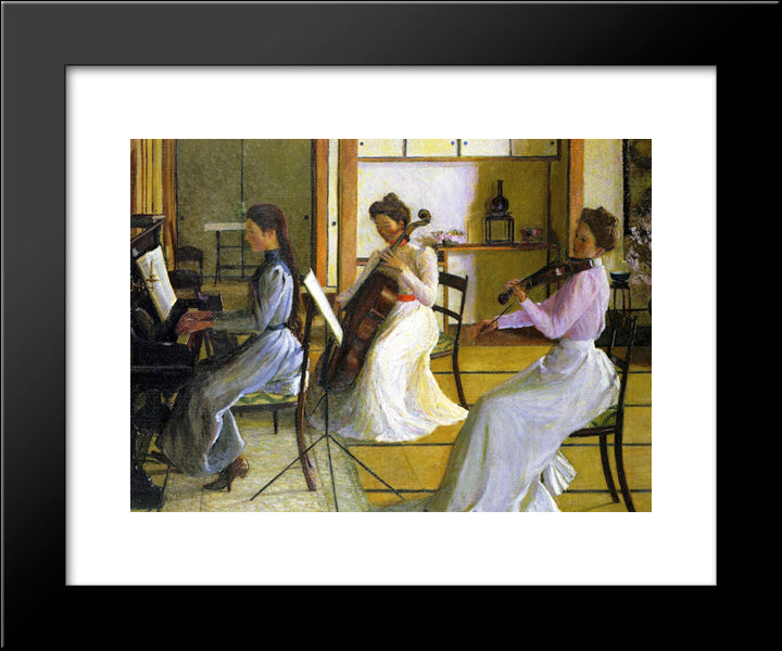 The Trio, Tokyo, Japan 20x24 Black Modern Wood Framed Art Print Poster by Cabot Perry, Lilla