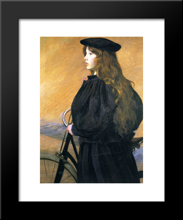 Young Bicyclist 20x24 Black Modern Wood Framed Art Print Poster by Cabot Perry, Lilla
