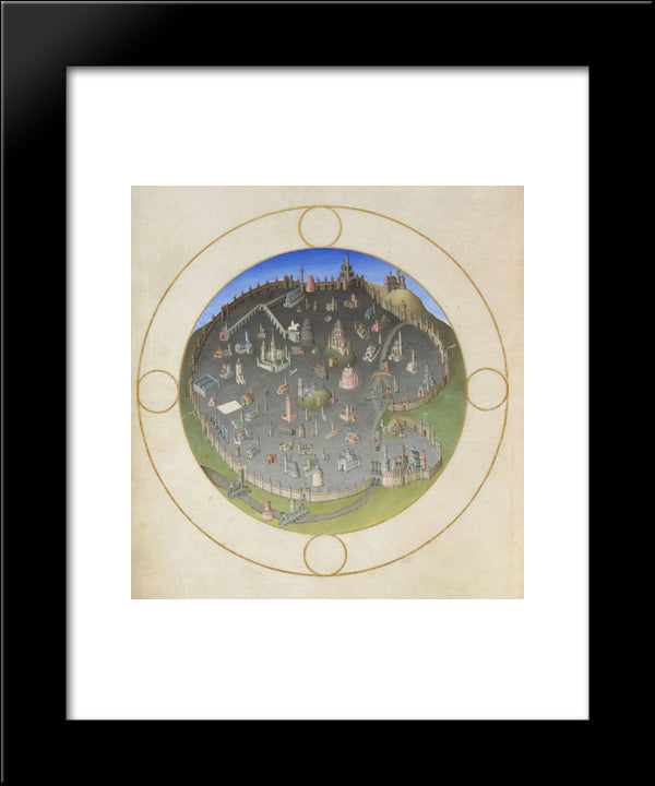 A Plan Of Rome 20x24 Black Modern Wood Framed Art Print Poster by Limbourg Brothers