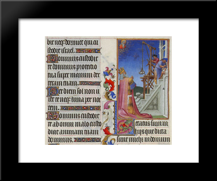 Building In Jerusalem 20x24 Black Modern Wood Framed Art Print Poster by Limbourg Brothers