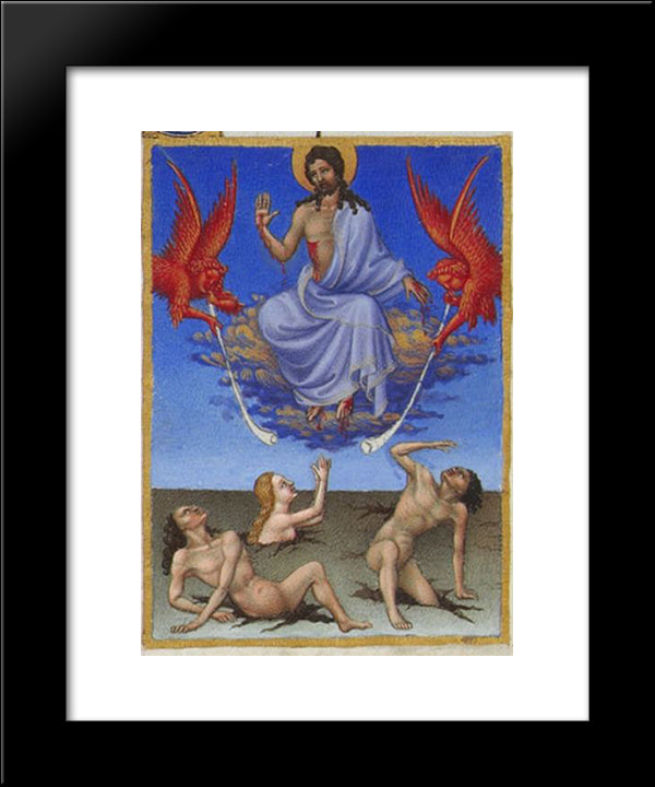 Christ In Glory 20x24 Black Modern Wood Framed Art Print Poster by Limbourg Brothers
