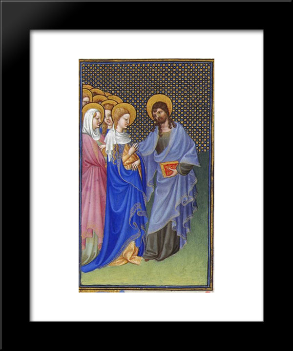 David Foresees The Mystic Marriage Of Christ And The Church 20x24 Black Modern Wood Framed Art Print Poster by Limbourg Brothers