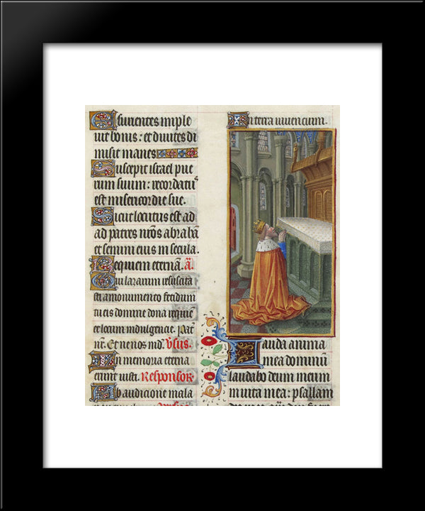 Psalm Cxlv 20x24 Black Modern Wood Framed Art Print Poster by Limbourg Brothers