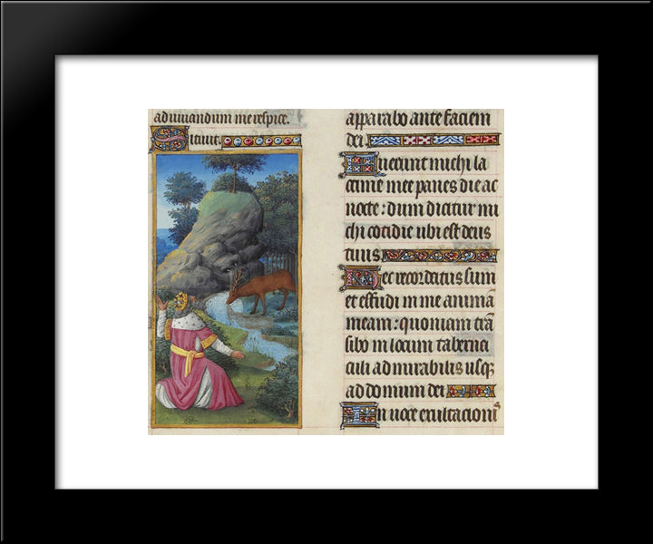 Psalm Xli 20x24 Black Modern Wood Framed Art Print Poster by Limbourg Brothers