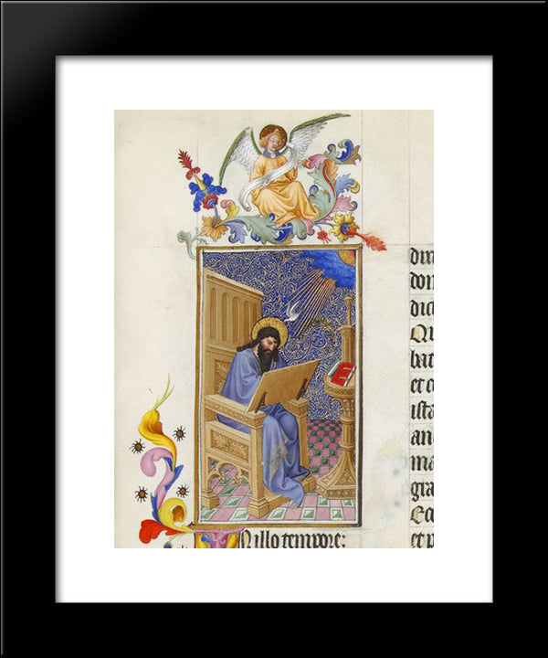 Saint Matthew 20x24 Black Modern Wood Framed Art Print Poster by Limbourg Brothers