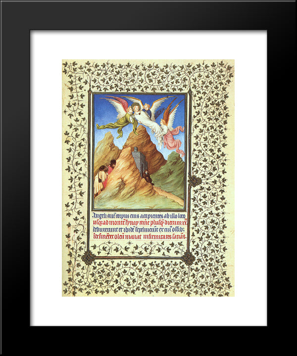 St. Catherine'S Body Carried To Mt. Sinai 20x24 Black Modern Wood Framed Art Print Poster by Limbourg Brothers