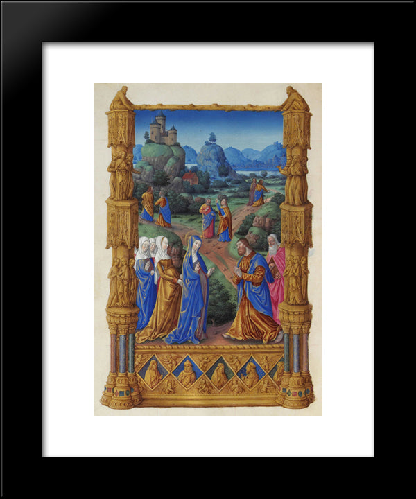 The Apostles Going Forth To Preach 20x24 Black Modern Wood Framed Art Print Poster by Limbourg Brothers