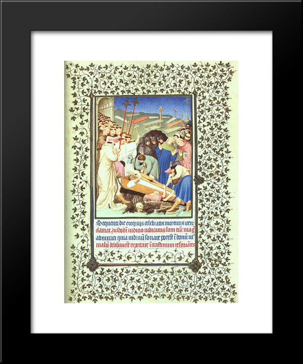 The Burial Of Diocres 20x24 Black Modern Wood Framed Art Print Poster by Limbourg Brothers