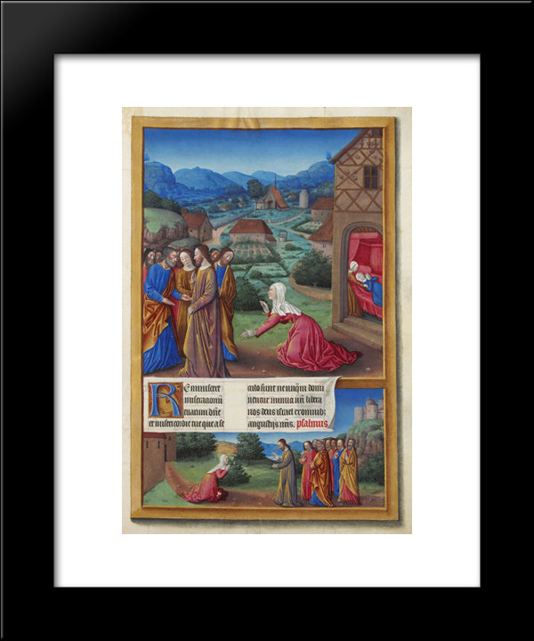 The Canaanite Woman 20x24 Black Modern Wood Framed Art Print Poster by Limbourg Brothers
