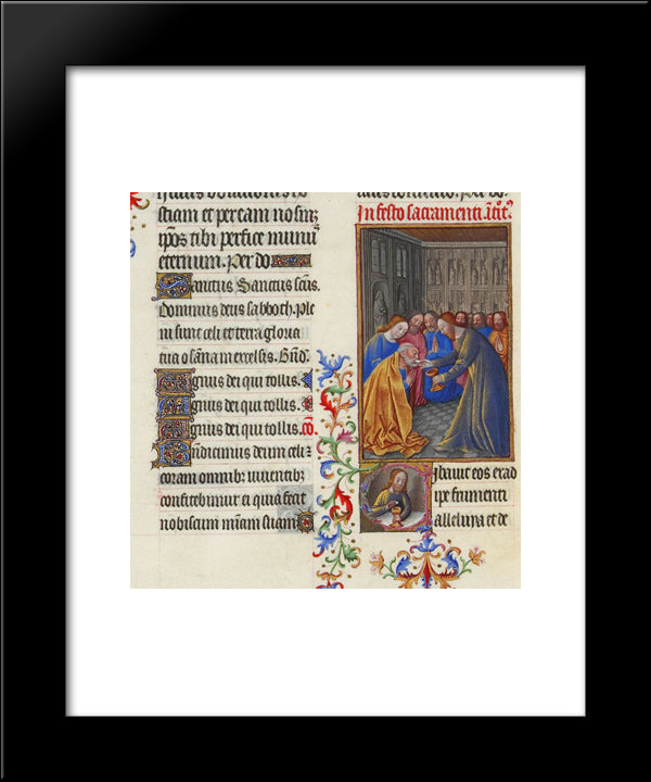 The Communion Of The Apostles 20x24 Black Modern Wood Framed Art Print Poster by Limbourg Brothers