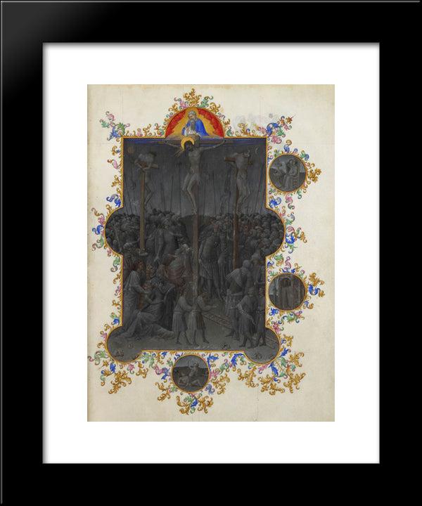 The Death Of Christ 20x24 Black Modern Wood Framed Art Print Poster by Limbourg Brothers